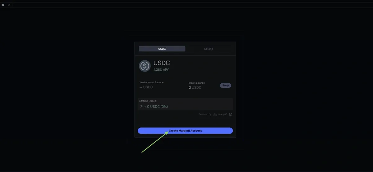 Creating a new crypto wallet within the Axiom user dashboard for account access.
