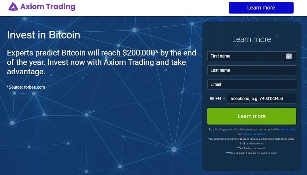 The main dashboard of the Axiom Trading platform, showing charts, graphs, and trading options for various cryptocurrencies.
