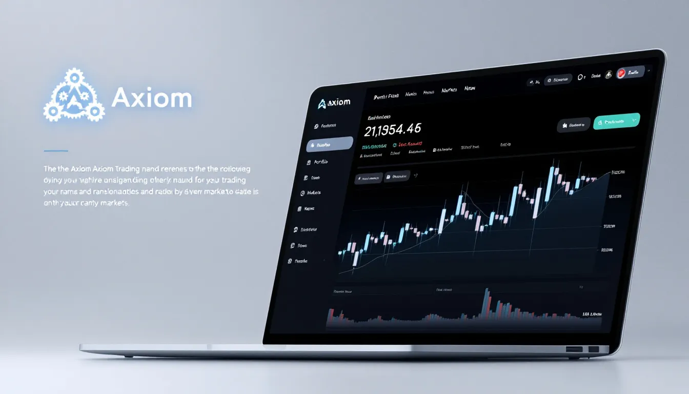 Close-up of a complex financial chart on the Axiom Pro Trading platform, showing candlestick patterns and technical indicators.